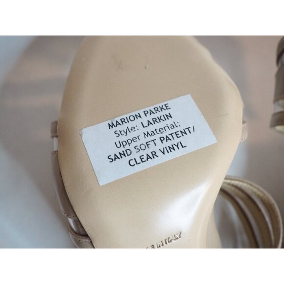 Marion Parke Toscana Tan Patent Leather Larkin PVC Slide Heels, Size 7 (US) 37 - Picture 11 of 13